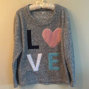 Roudelain Cozy Fleece Lounge Set XL – LOVE Terry Appliqué Top + Matching Pants